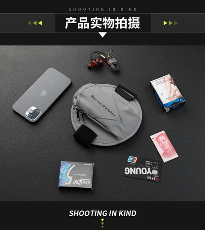 Outdoor Sports Running Fitness Mobile Phone Arm Bag Night Running Reflective Safety Wrist Bag Men and Women 6.5-Inch