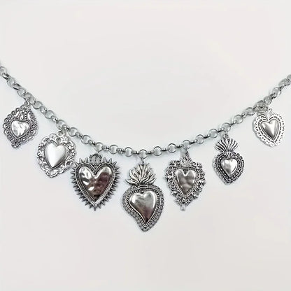 1Pc Fashion Exquisite Women's O-chain Choker Necklace Geometric Irregular Heart-shaped Pendant Necklace Y2K Daily Party Jewelry