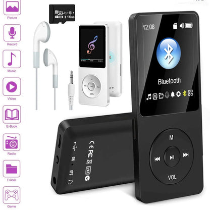 Portable Bluetooth MP3 Player HIFI Music Speakers MP4 Media FM Radio Recorder USB Charging Pocket Sports Running Music Play
