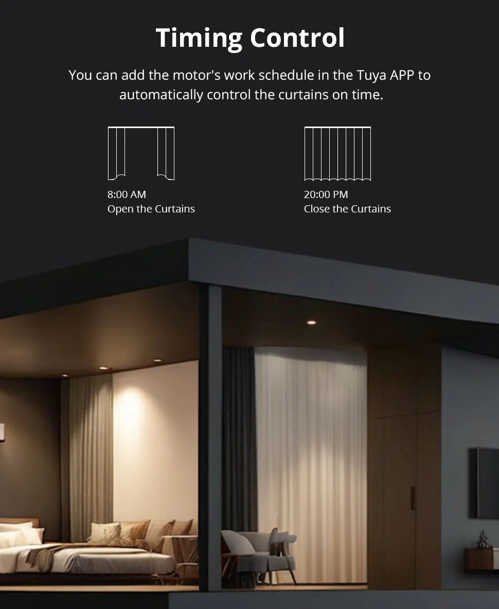 Zemismart Zigbee Curtain Track Work with Tuya Smart Life Alexa Echo Google Home Control SmartThings Electric Curtains
