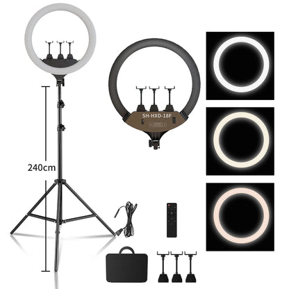 SH Ring Light 18inch Kit 36W 6500K Professional LED Control Stand Phone Holder Tube  Bag for Tattoo Lash Extension Barber Light