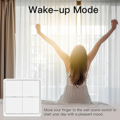 ZigBee/Tuya Smart Switch Wireless Free Sticker 4/3/2/1 Way Panel Scene Button Switch Smart Scene Automation Control Switch