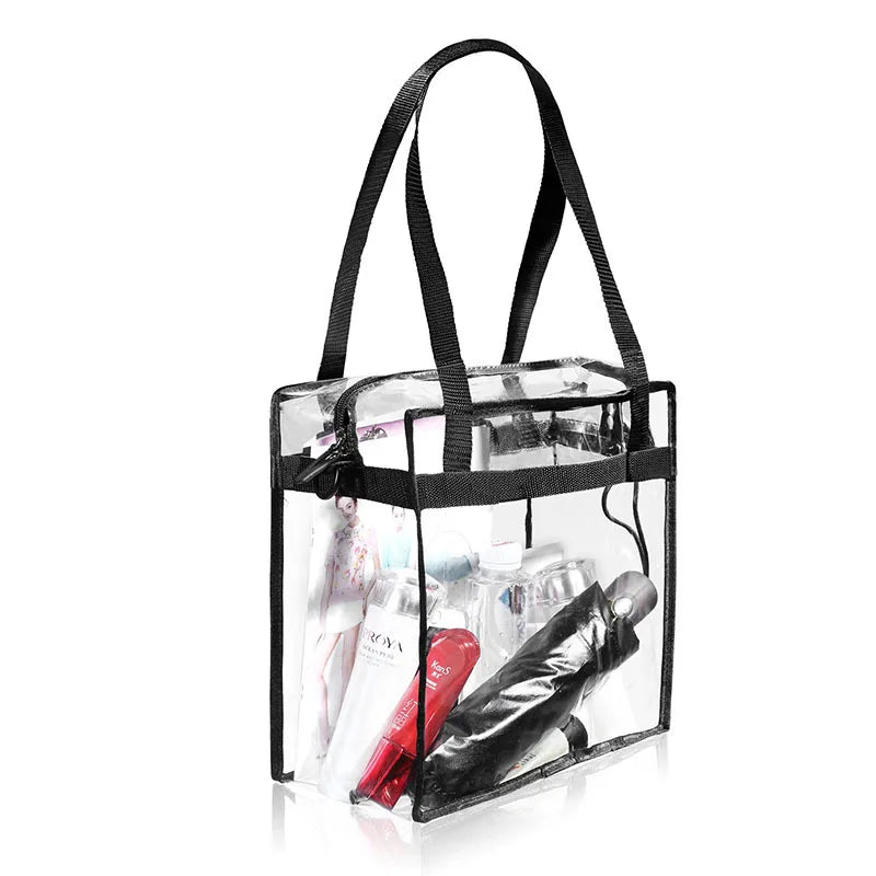 Summer Waterproof PVC Tote Bags Transparent Lady Shoulder Bag Girl Clear Color Handbag Messenger Ins Beach Bag Square Shape