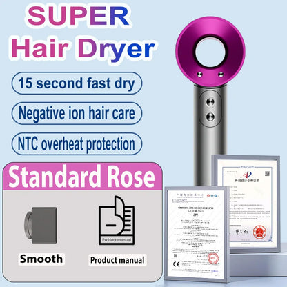 1600W Professinal Leafless Hair Dryer Negative Ion Hair Care Hairdryer Home Powerful Blow dryer Styling Toos Gift For Women