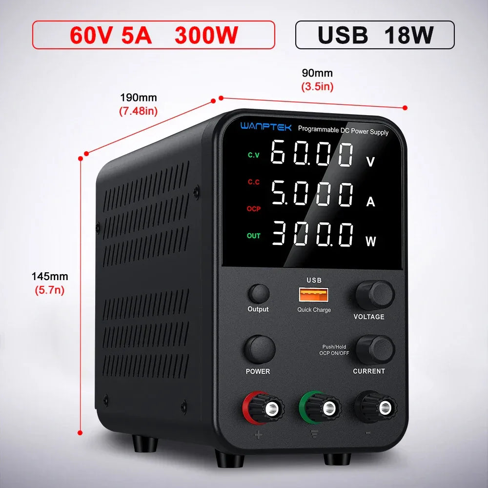 Wanptek DC Laboratory Power Supply 30V 10A 60V 5A 120V 3A Adjustable Voltage Current Applicable voltage 110V 220V Power Supply