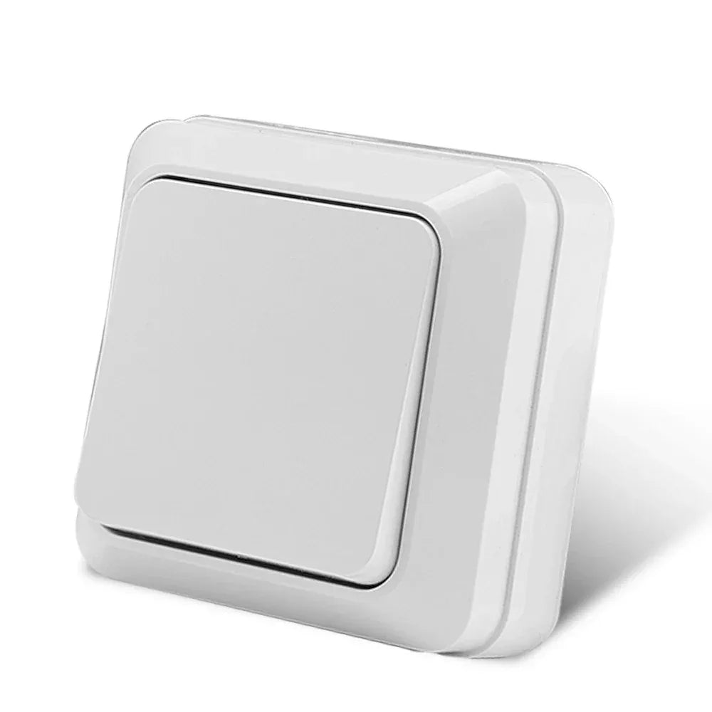 Blue Flame Retardant EU Standard Spray Plastic Rocker Switch Wall Surface 2 Gang 1 Way Button Light Switch On/Off Classic Switch