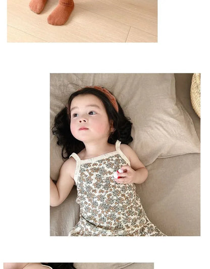 Baby Clothes Sets Summer Toddler Girl Strap Suits Cotton Printing Baby Boy Tops Tee and Shorts Infant Tracksuit Newborn Sets