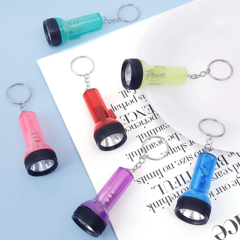 Mini LED Flashlight Portable Keychain Ultra-Bright Long-Range Torch Light Battery Outdoor Hiking Emergency Pocket Lamp Key Rings