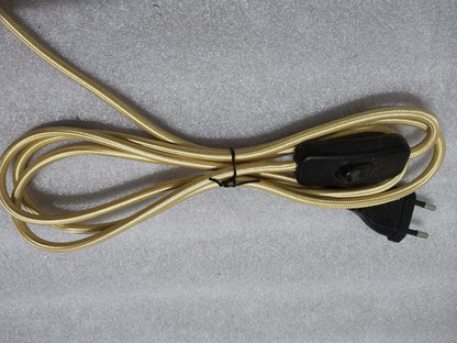 2m AC 220-250V EU Power Cord with Switch Fabric Covered Electrical Power Cable For DIY Table Lamp Cord