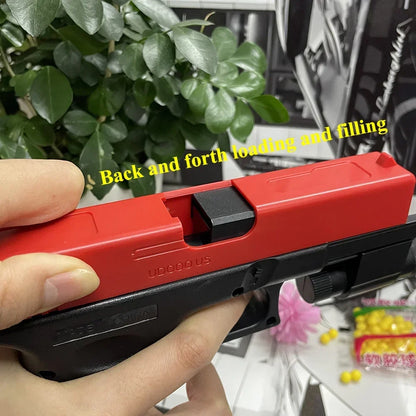 2025 New Soft Bullet and Airsoft Pistol Manual G17 G lock Toy Gun Lower Magazine Laser Outdoor Sports CS Game Weapon Kisd Gift