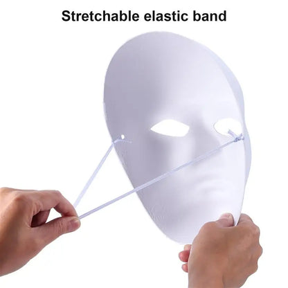 4pcs Full Face Masks Blank White For Halloween Cosplay Party Craft Shrink Pores Moisturizing Facial Mask Make Skin Glowy