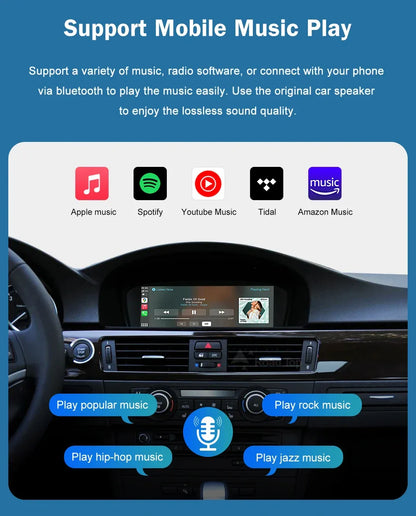 Road Top 8.8'' Wireless Carplay Android Auto Multimedia Display Screen For BMW 3 Series E90 E91 E92 E93 5 Series E60 E61 CCC CIC