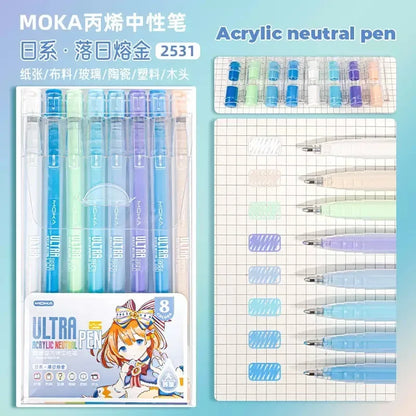 150/6 Colors Acrylic Gel Pen Student Diary Scrapbook Painting DIY Gel Pen Set Color Drawing Doodling Art Markers School Supplies