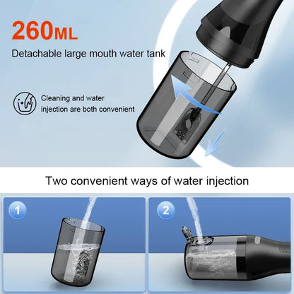 Professional wireless dental floss cleaner, 4 cleaning modes, portable rechargeable electric dental floss oral irrigator