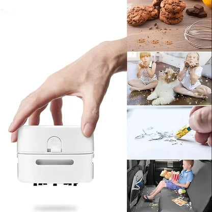 Handheld Mini Desktop Vacuum Desktop Cleaner  Cleaning  Energy Saving 360 Degree Rotation For Keyboard Home Office School