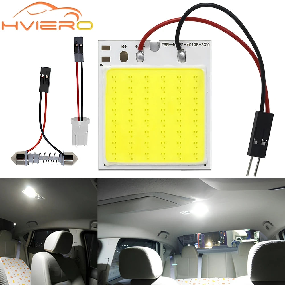 T10 C5W Car Led Cob 16/24/36/48SMD White Parking Bulb Auto Interior Reading Panel Lamp Super Bright Festoon License Plate Lights