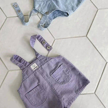 2025 Summer New Baby Denim Strap Shorts Infant Jumpsuit Toddler Boy Girl Fashion Casual Overalls Baby Loose Versatile Clothes