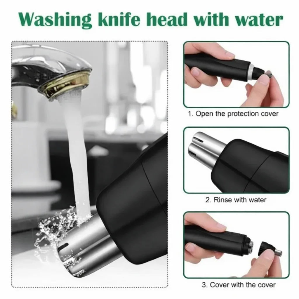 Mini Electric Nose & Facial Hair Trimmer Painless Safe for Men Women Ears Eyebrow Portable Waterproof Rechargeable Grooming