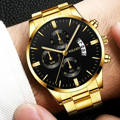 Luxury Men Stainless Steel Watch Calendar Quartz Wristwatch Business Watches Man Clock Relogio Masculino