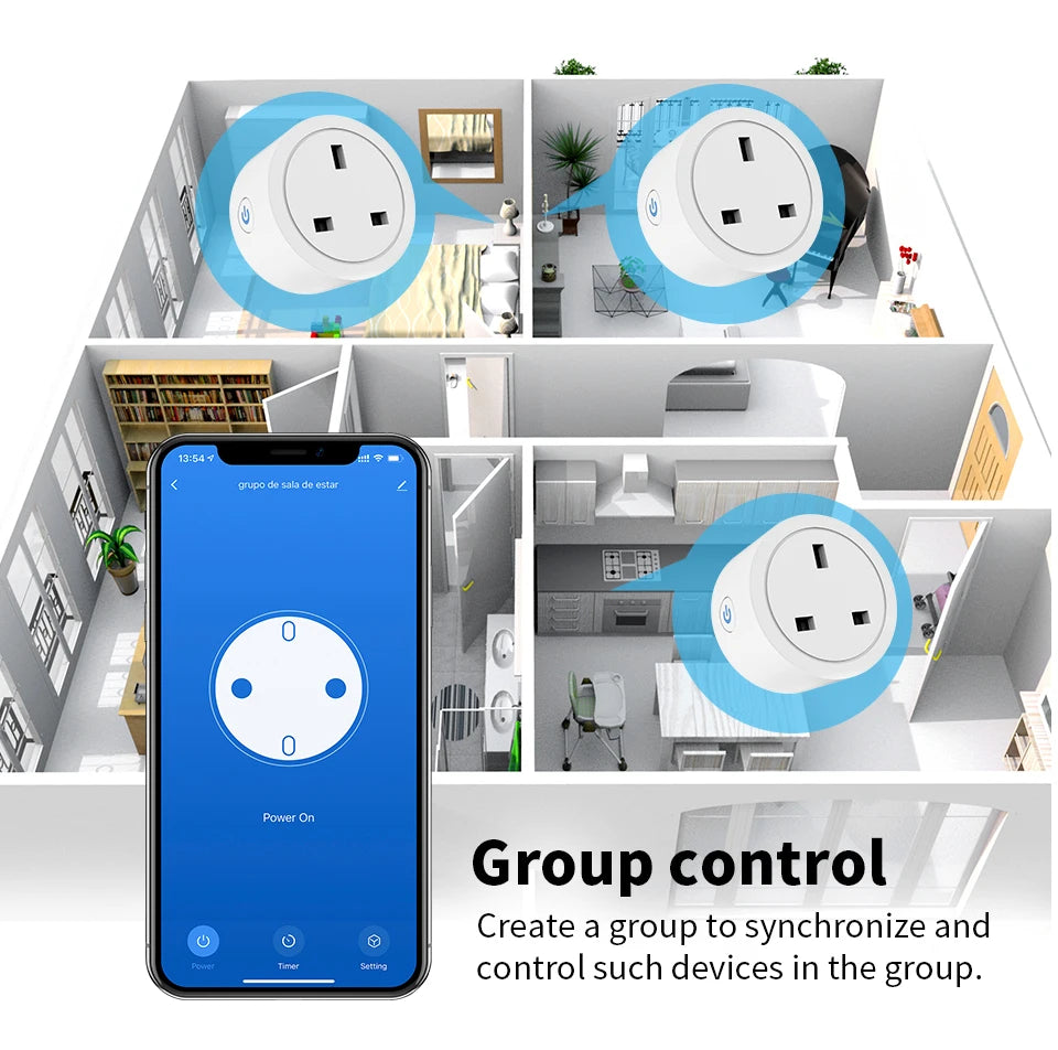 UK Zigbee Smart Plug with Energy Monitoring|Tuya Smart Life App Remote Control|Timer, Supports Alexa & Assistant|Device Sharing