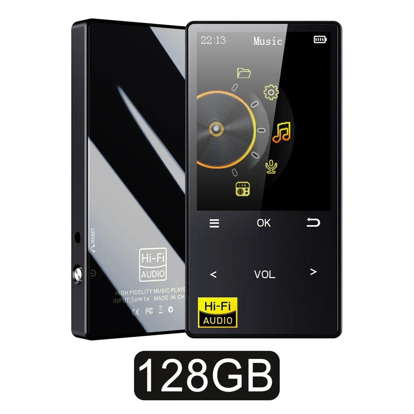 Hi-Fi MP3 Player with Bluetooth and WiFi Lossless DSD High Definition Portable Hi-Fi Digital Audio Music Player Voice Recorder