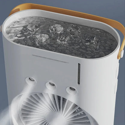 New USB Portable Dual Fan Air Cooler High-Power Desktop Fan with Cooling Mist Humidifier for Office Dormitory Home Use