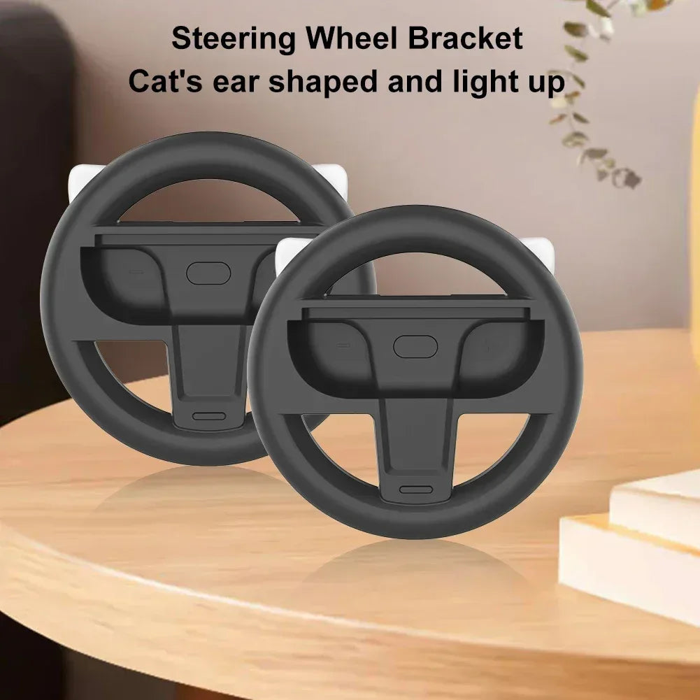 2PCS Steering Wheel for Nintendo Switch 2 JoyCon Controller for NS2 Gaming Racing Steering Wheel Hand Grip for Switch 2 Accessor