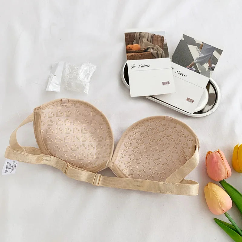 Strapless Lace Bras for Women Sexy Lingerie Backless Invisible Wireless Bralette 1/2 Cup Push Up Underwear Girls Backless Bras