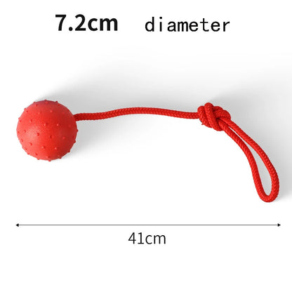 Rubber Ball with Rope Pet Teeth Indestructible Bite Toy Funny Puppy Training Solid Balls Pets Dog Chew Molar Interactive Toys