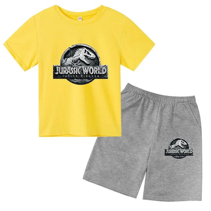 Summer Short Sleeve T Shirt +shorts 2 Piece Set Children Clothes Luxury Brand Print Sport Casual Fashion Boy Girl Kid Tracksuit