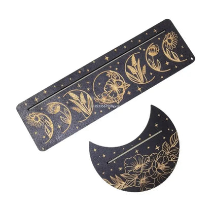 Wooden Stand for Tarot Moon Shape Rectangle Card Set Altar Stand Wood Display Witch Divination Tools Game Accessories Wholesale