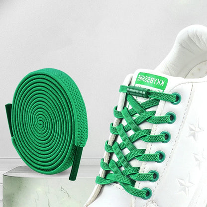 Elastic Laces Sneakers No Tie Shoe laces Colorful Capsule Lock Shoelaces Without ties Kids Adult 0.6cm Flat Shoelace 1Pair/2Pair
