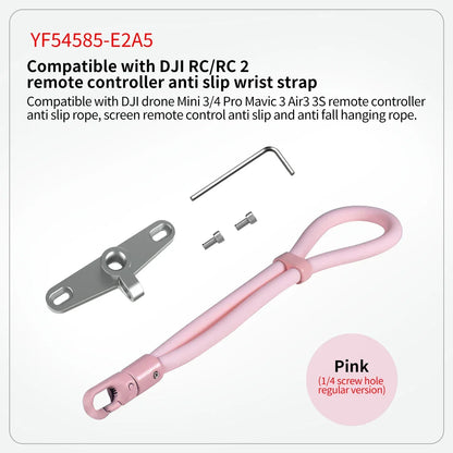 Remote Controller Metal Hook Holder Buckle Bracket Silicone Wrist Strap for DJI Mini 4 3 Pro Drone for DJI RC/RC2 Transmitter
