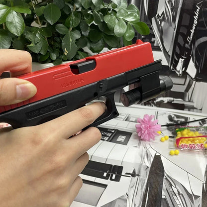 2025 New Soft Bullet and Airsoft Pistol Manual G17 G lock Toy Gun Lower Magazine Laser Outdoor Sports CS Game Weapon Kisd Gift