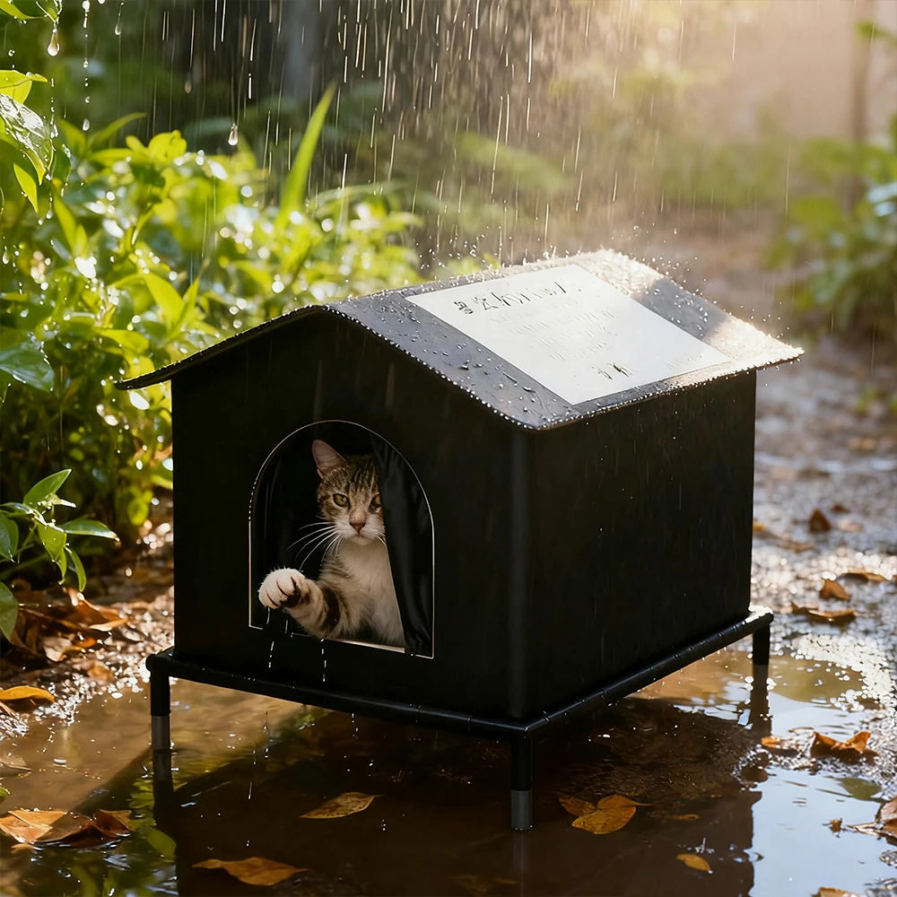 Cat House for Outside or Indoor Coldproof and Insulated Designs for Strays Cats All Season Large Capacity and Warm Waterproof