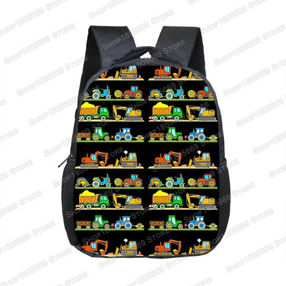 Truck/Ambulance/Car/Tractor Backpack Children's 12 Inch Kindergarten School Bag Cartoon Printing Excavator Backpack