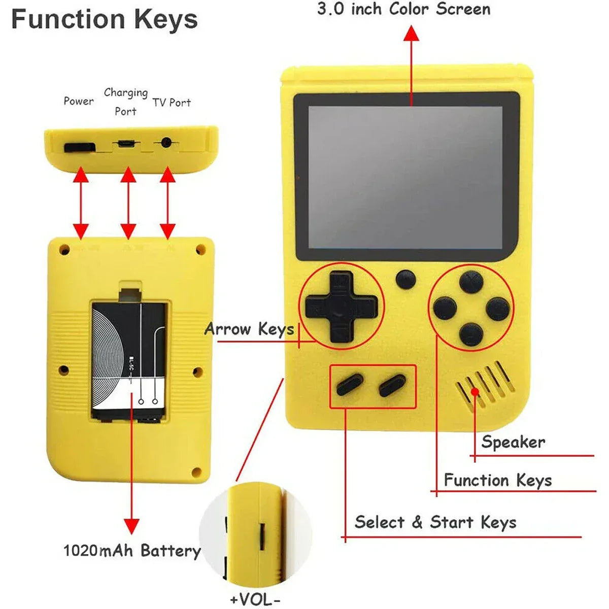 Built-in 400/500/800 Classic games arcade retro Console games console for Game boy Emulator TV Video Game Handheld Game Player