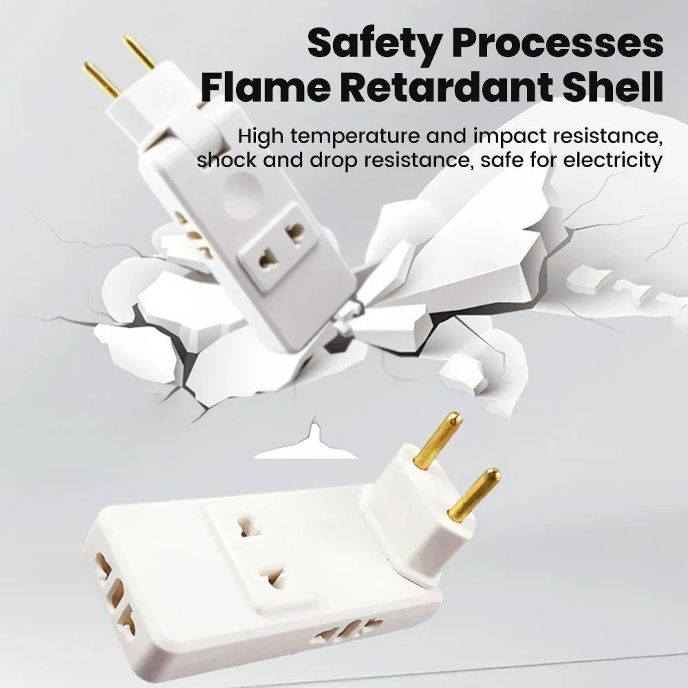 Protable Travel Power Converter Wall Outlet Plug Adaptors 4 in 1 EU 4.8MM Extension Chargers Adapter 180° Rotation Plug Adapter