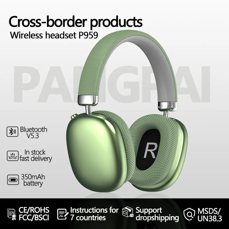 Original Over-Ear Wireless Bluetooth Headphones Noise Cancelling Microphone Gaming Head  Mounted Earphones Supports TF Card