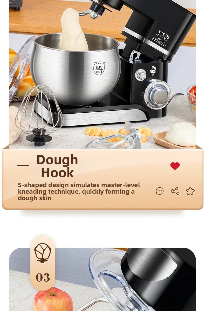 5L Stand Mixer – 3-in-1 Multifunctional Kitchen Machine with Dough Hook, Beater & Whisk,1000W Powerful Motor for Baking/Cooking