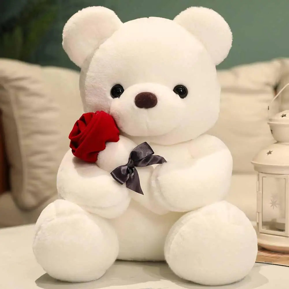25cm Kawaii for Valentines Day Gift Teddy Bears Stuffed Animal Rose Bear Doll Valentine's Day Gift for Girlfriend
