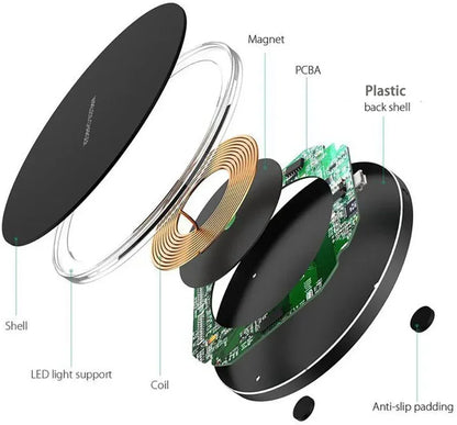50W Wireless Charger Pad For IPhone 16 15 14 13 12 Pro XS Max 8 Upgrade Fast Wireless Charging Station For Samsung Xiaomi Huawei