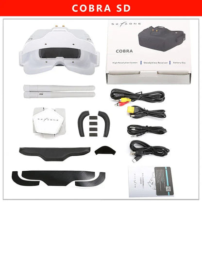 SKYZONE COBRA SD FPV Goggles 5.8G 48CH Diversity Receiver Screen Head Tracker Helmet 4.3inch LCD 800X480 For FPV RC Drone