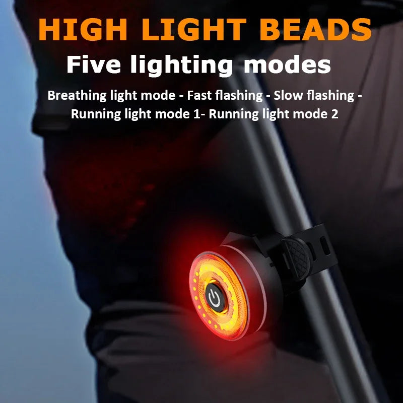 BUCKLOS Bike Rear Light Aluminum Alloy Basic/Sensing Bicycle Taillight Type-C Rechargeable MTB Road Cycling Lamp IPX5 Waterproof