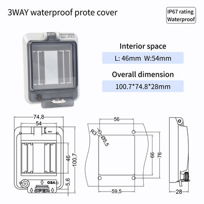 Outdoor Waterproof Window Cover with Lockable Circuit Breaker Electrical Box, Transparent Cover for IP67-Rated Button and Instru
