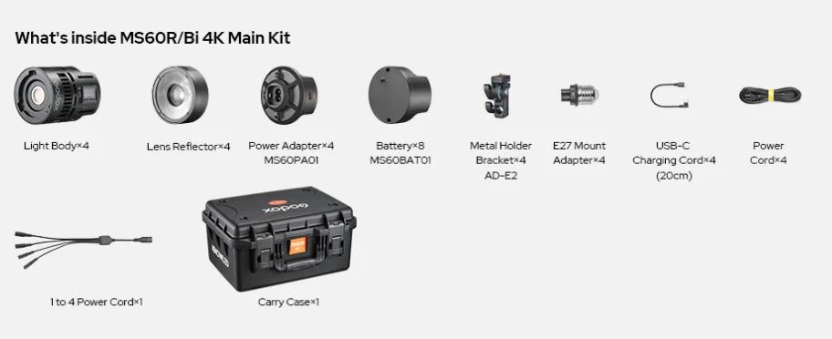 Godox MS60R RGB MS60Bi Bi-Color LED Light For Film, Broadcast & Video Production - KNOWLED Series