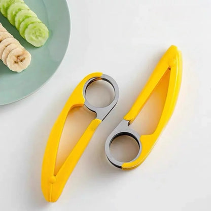 Banana Slicer Curved Handle Stainless Steel Blade Kitchen Knife for Cutting Fruits Vegetables Sausage Cutting Machine Chopper