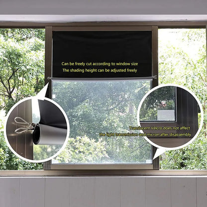 Universal Blackout Curtain Removable Portable Travel Blocking Darkest Window Film Cloth Temporary DIY No Drill Curtains