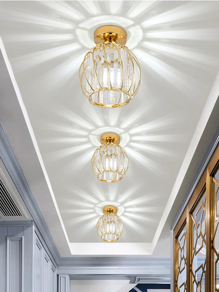 Nordic Modern K9 Crystal Ceiling Lights Indoor Ceiling Lamp Hallway Stairs  Bedroom Lustre Dining Room Fixtures Home Decor