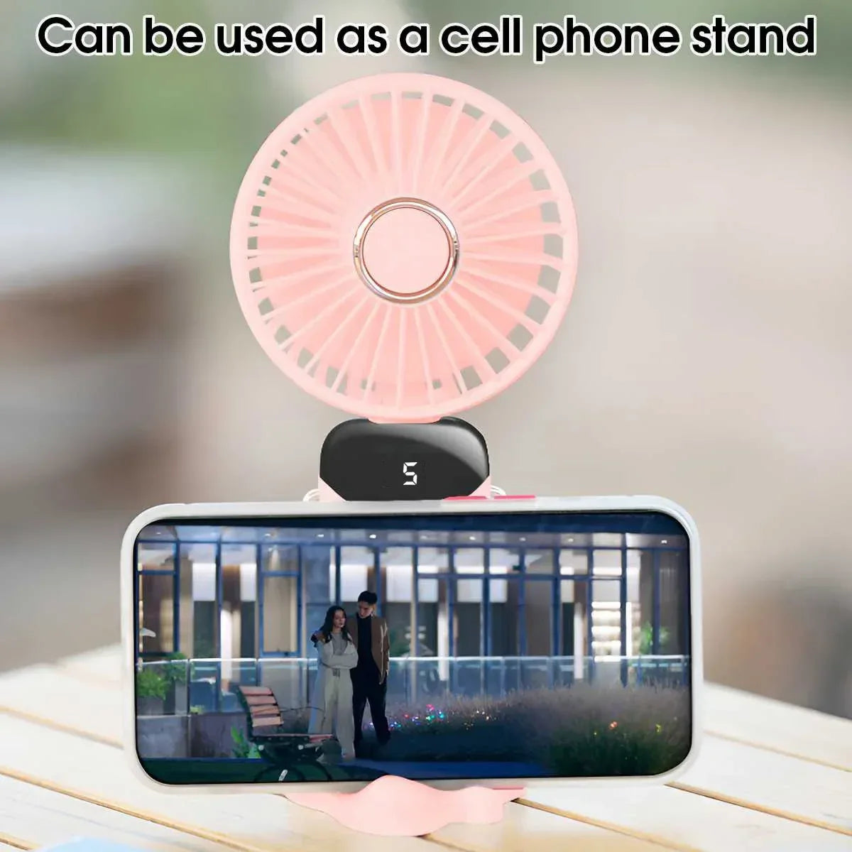 Handheld Mini Fan Foldable Portable USB Charging Neck Fan 1200mAh 5 Speed Settings  Suitable for Home and Outdoor Use